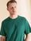 Koyu Yeşil Comfort Fit %100 Pamuk Bisiklet Yaka Basic Tişört