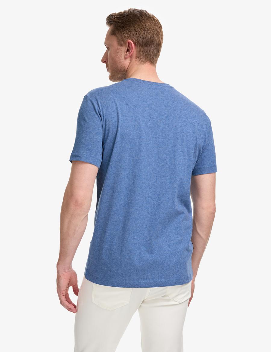 İndigo Melanj Regular Fit %100 Pamuk Bisiklet Yaka Basic Tişört