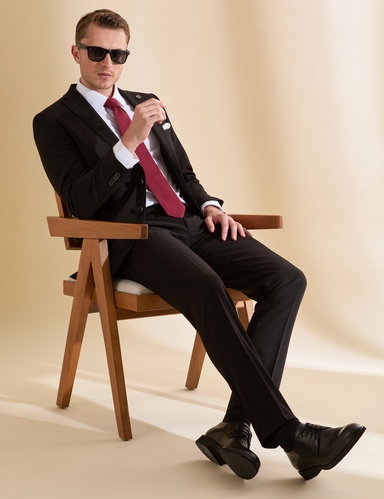 Siyah Extra Slim Fit Takım Elbise