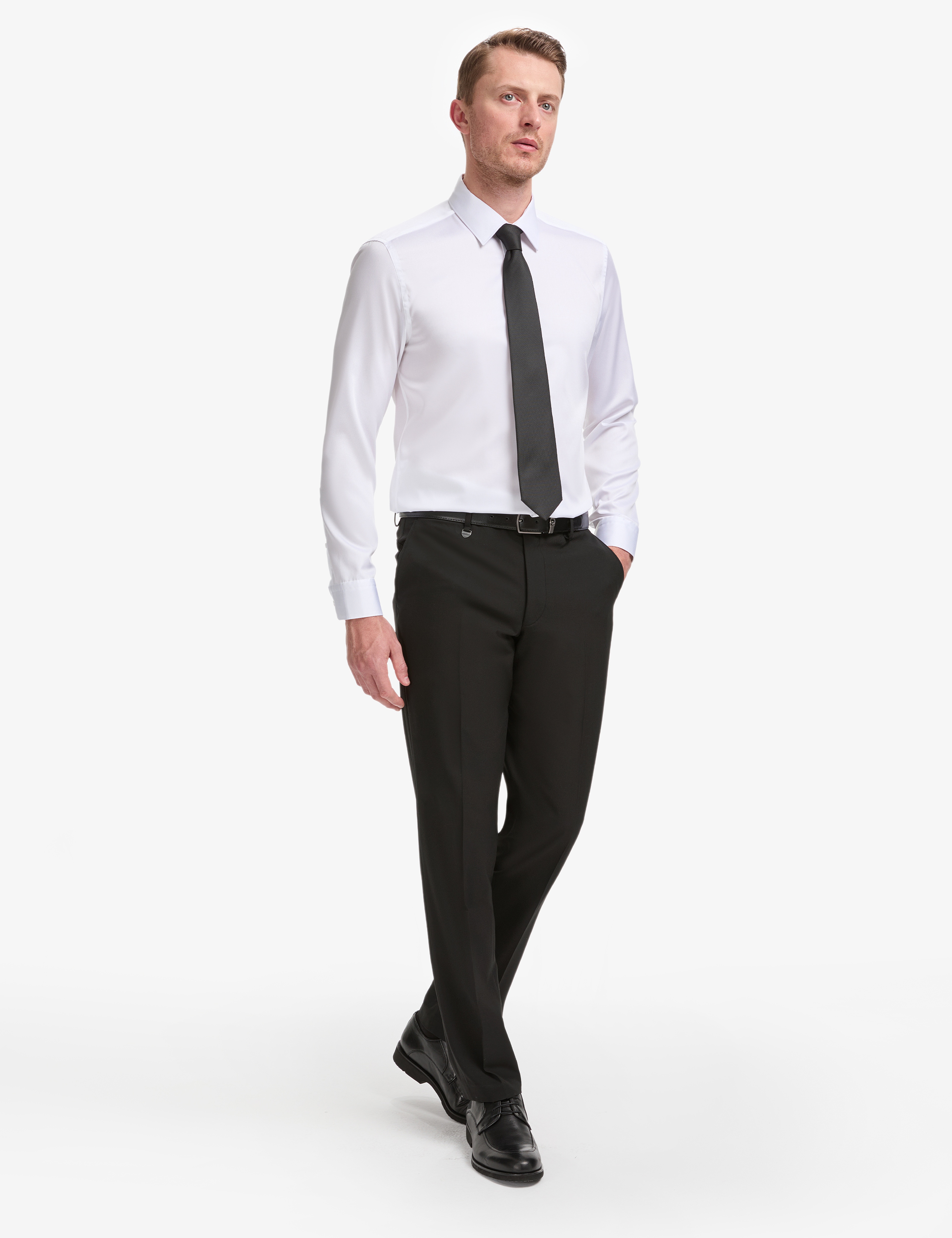 Siyah Slim Fit Kumaş Pantolon - Image 4
