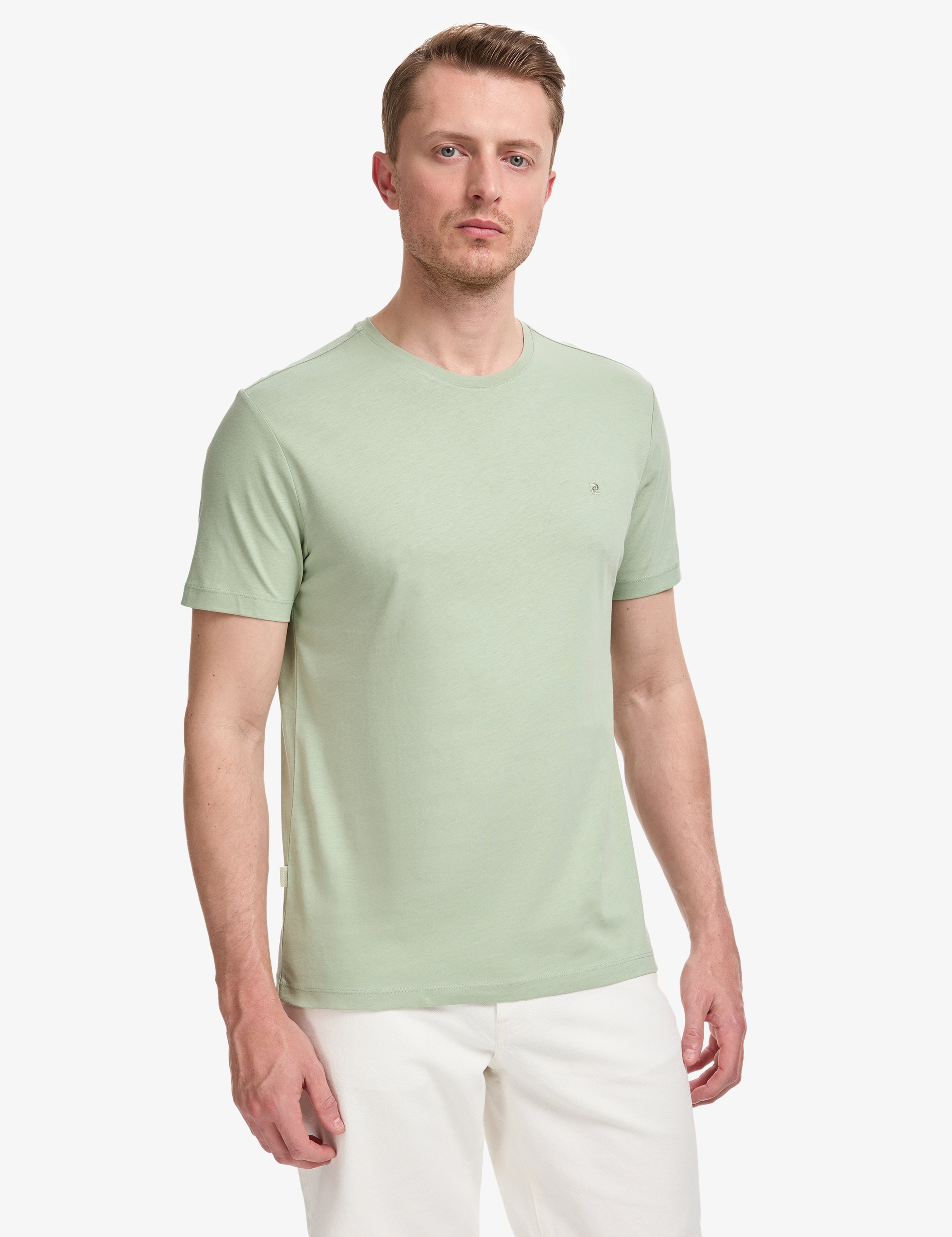 Çağla Slim Fit %100 Pamuk Bisiklet Yaka Basic Tişört - Image 1