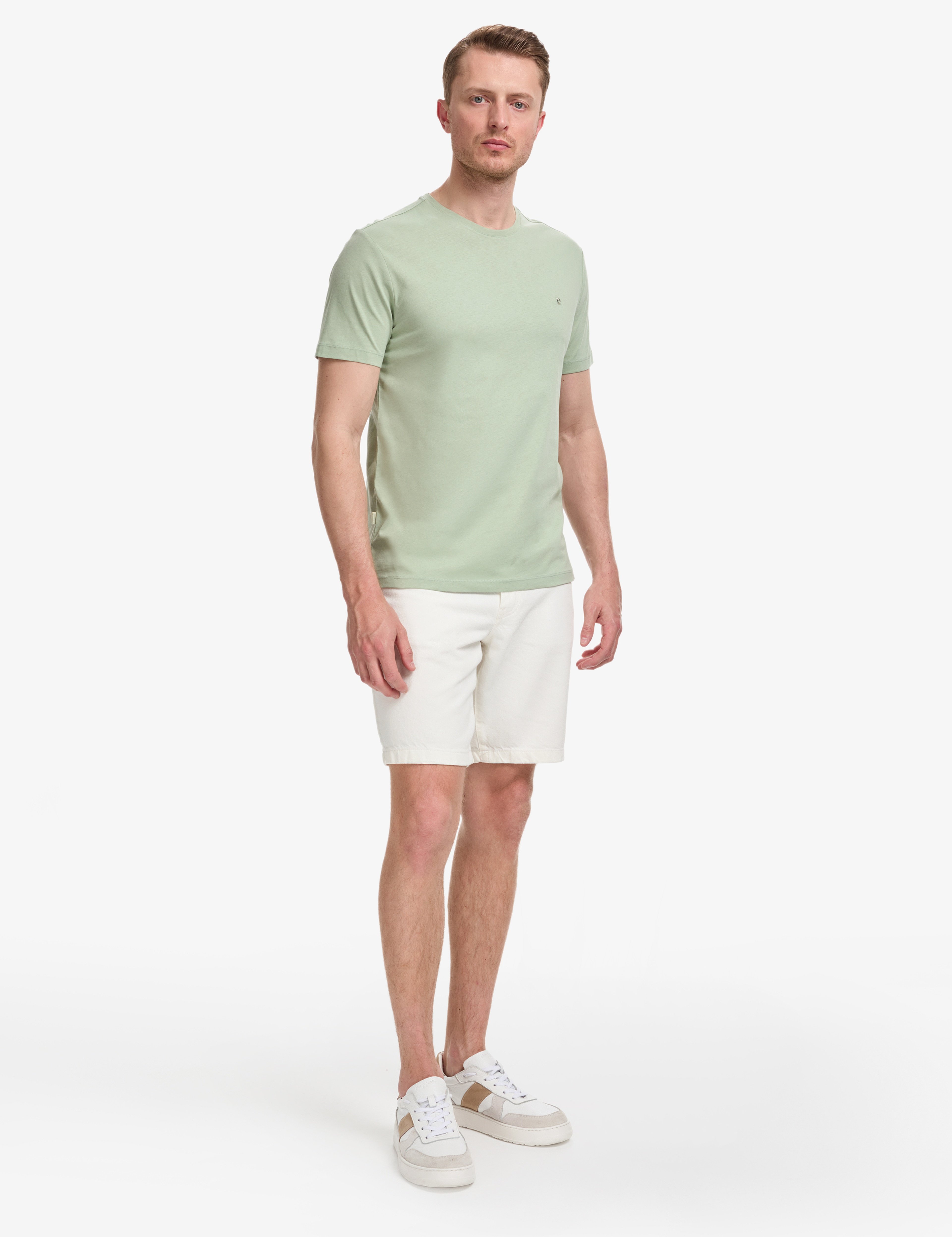 Çağla Slim Fit %100 Pamuk Bisiklet Yaka Basic Tişört - Image 4