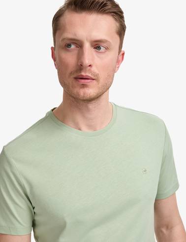 Çağla Slim Fit %100 Pamuk Bisiklet Yaka Basic Tişört