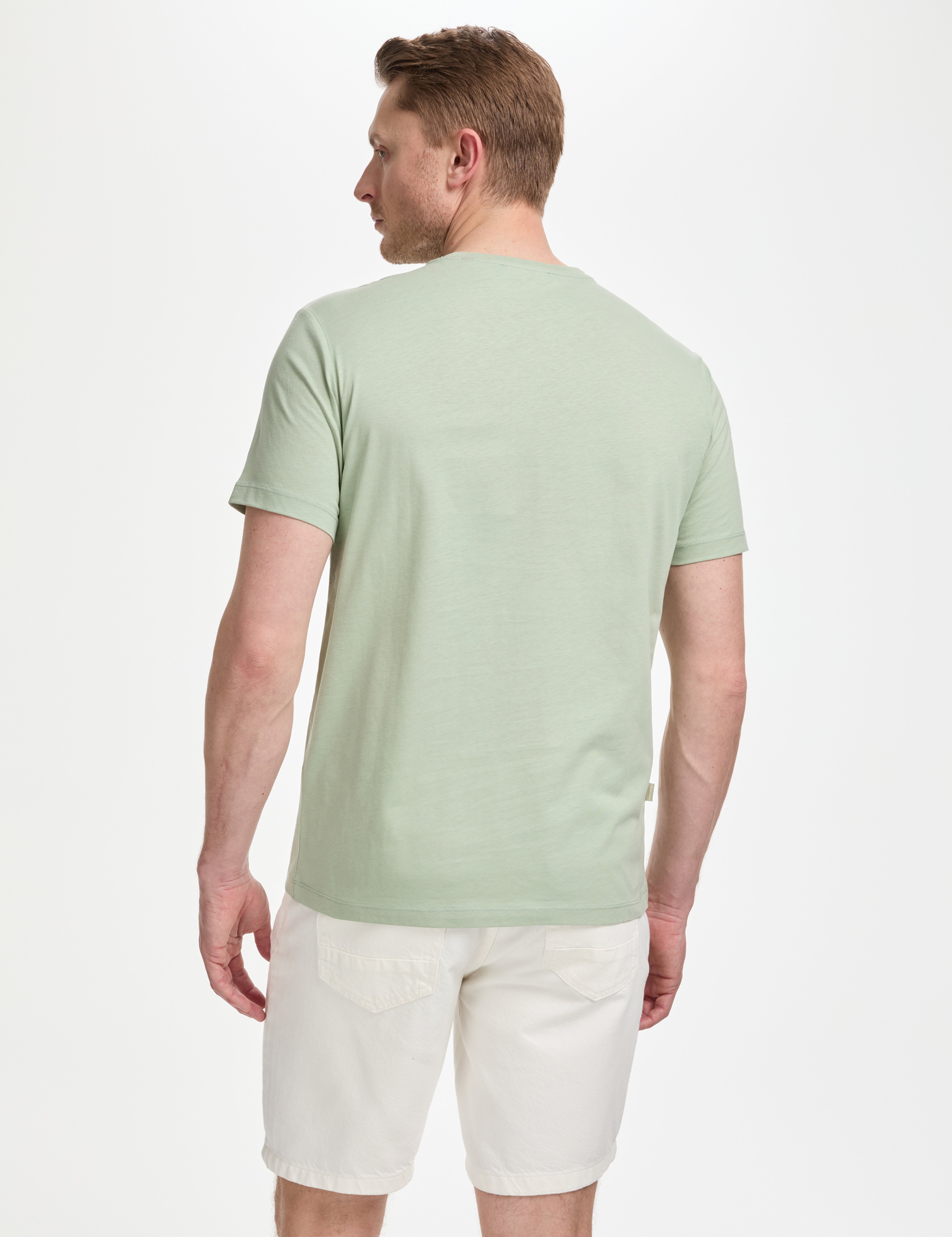 Çağla Slim Fit %100 Pamuk Bisiklet Yaka Basic Tişört - Image 5