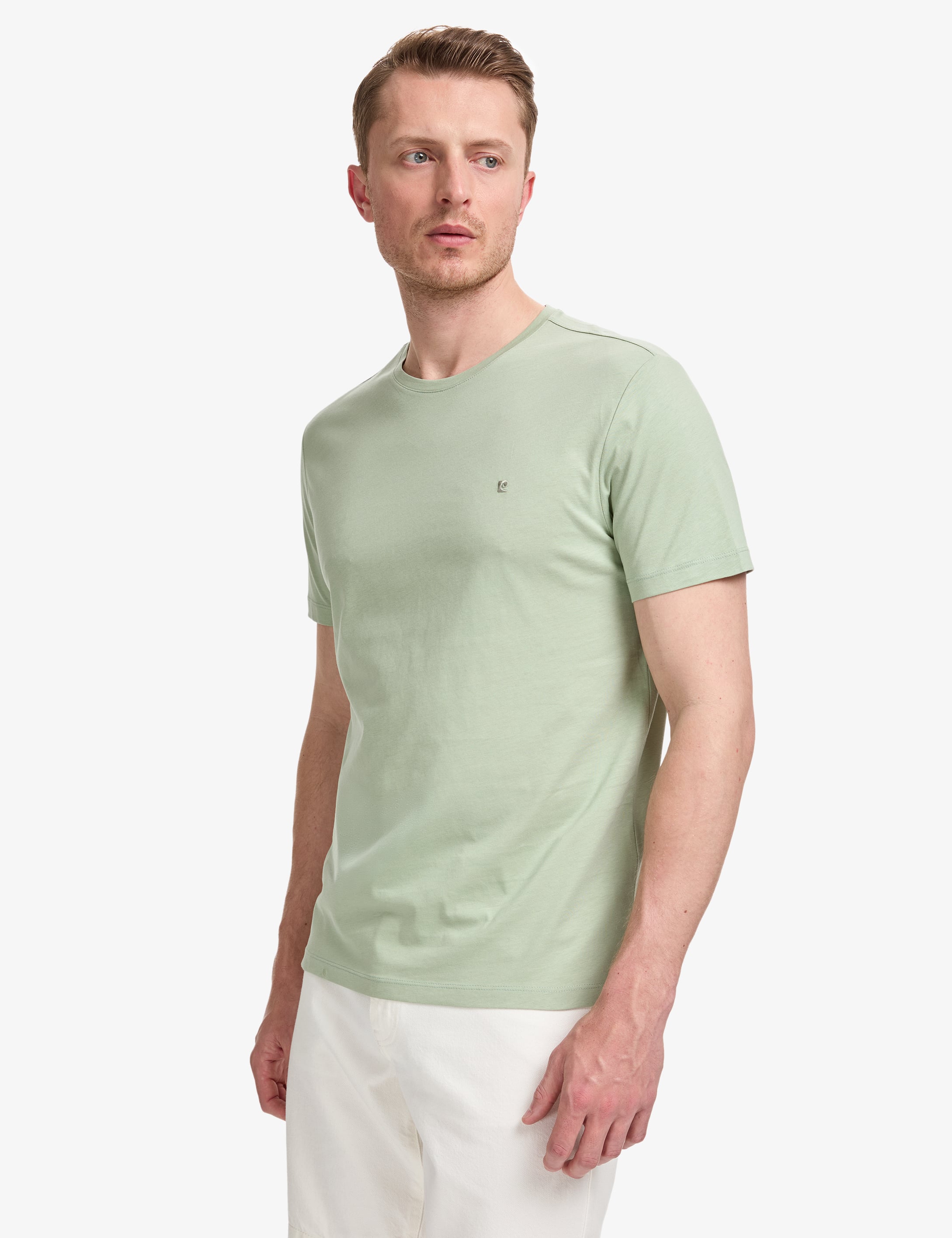 Çağla Slim Fit %100 Pamuk Bisiklet Yaka Basic Tişört - Image 3