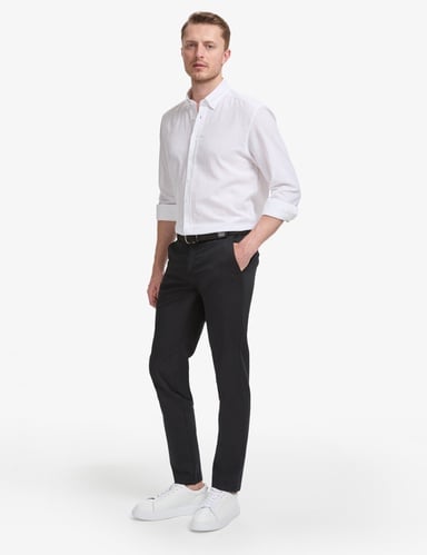 Siyah Slim Fit Kanvas Pantolon
