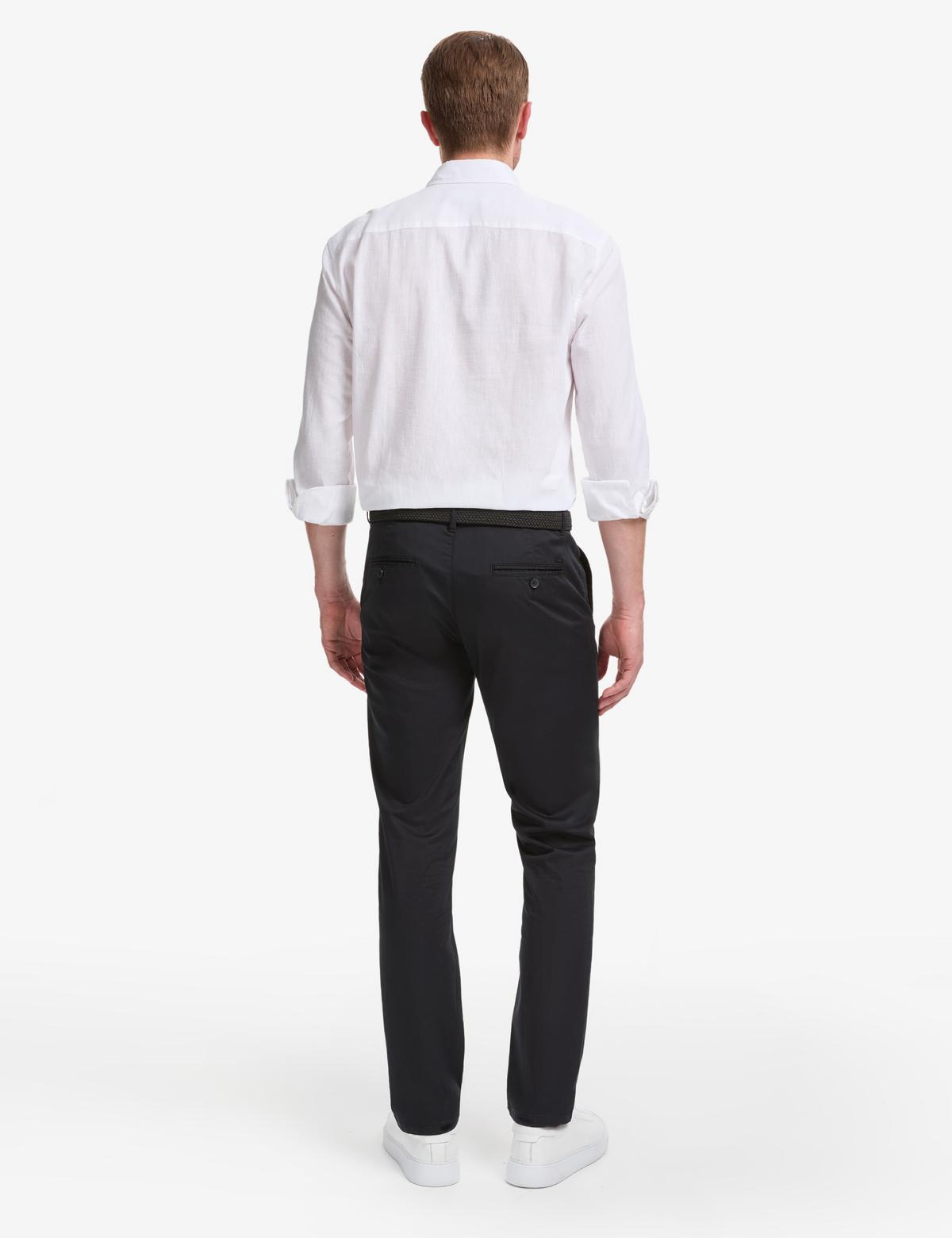 Siyah Slim Fit Kanvas Pantolon - 50321979065