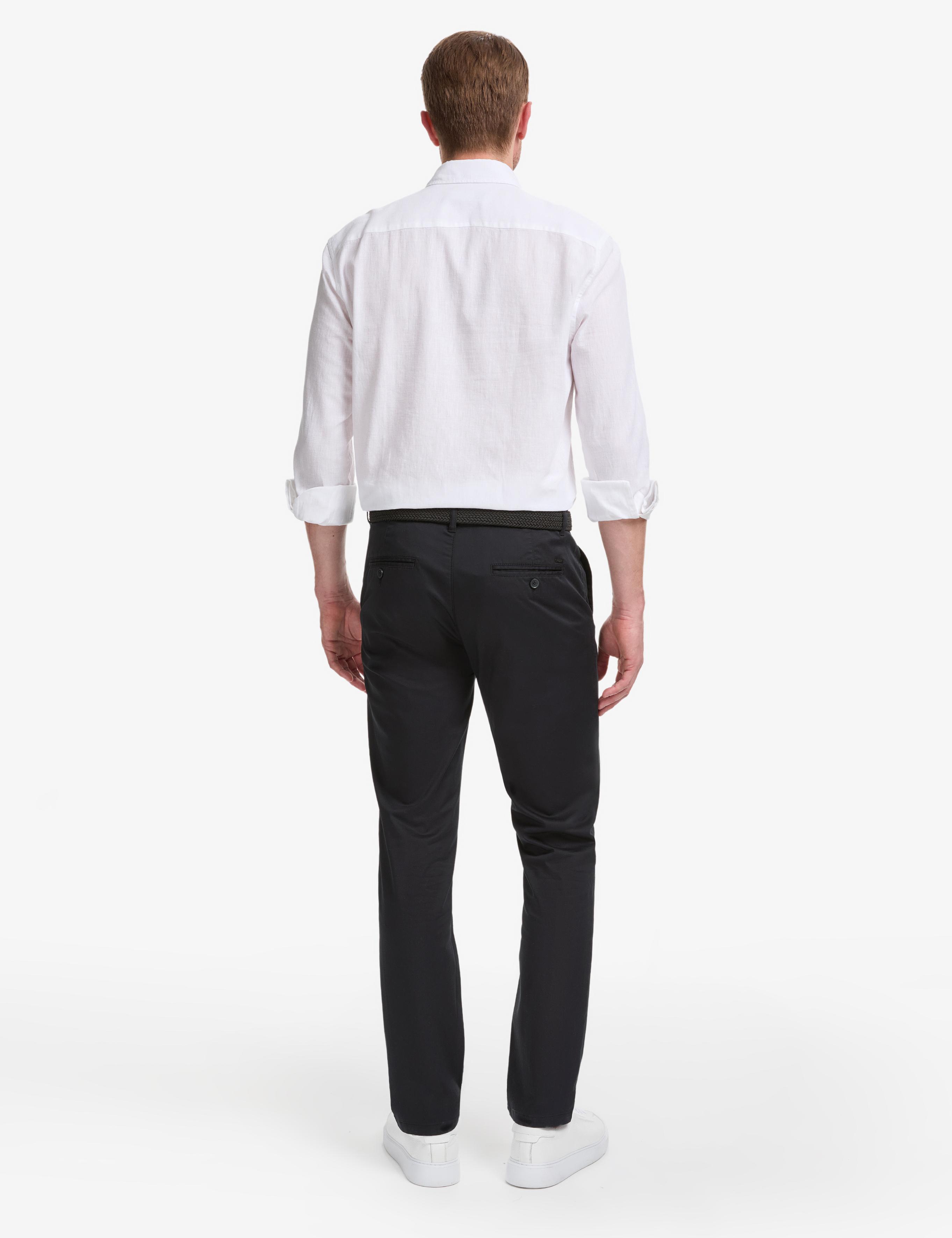 Siyah Slim Fit Kanvas Pantolon