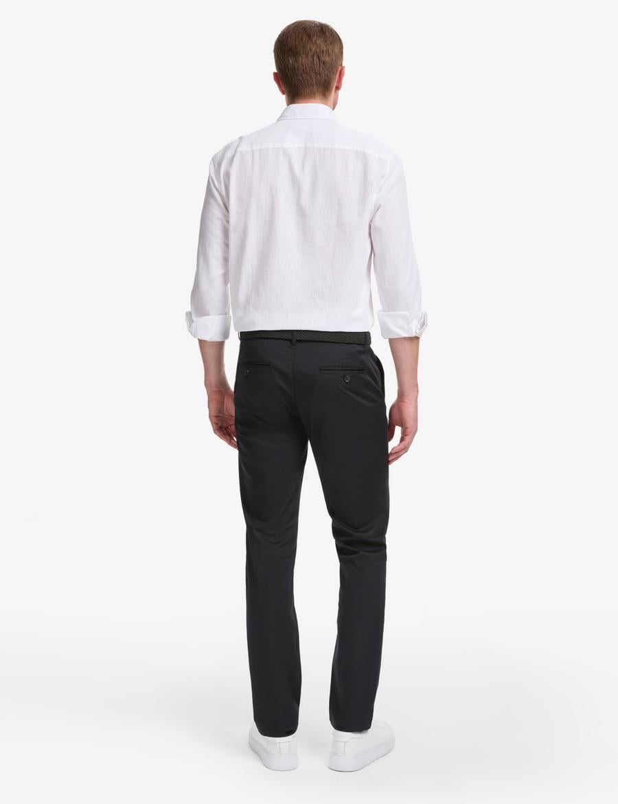 Siyah Slim Fit Kanvas Pantolon