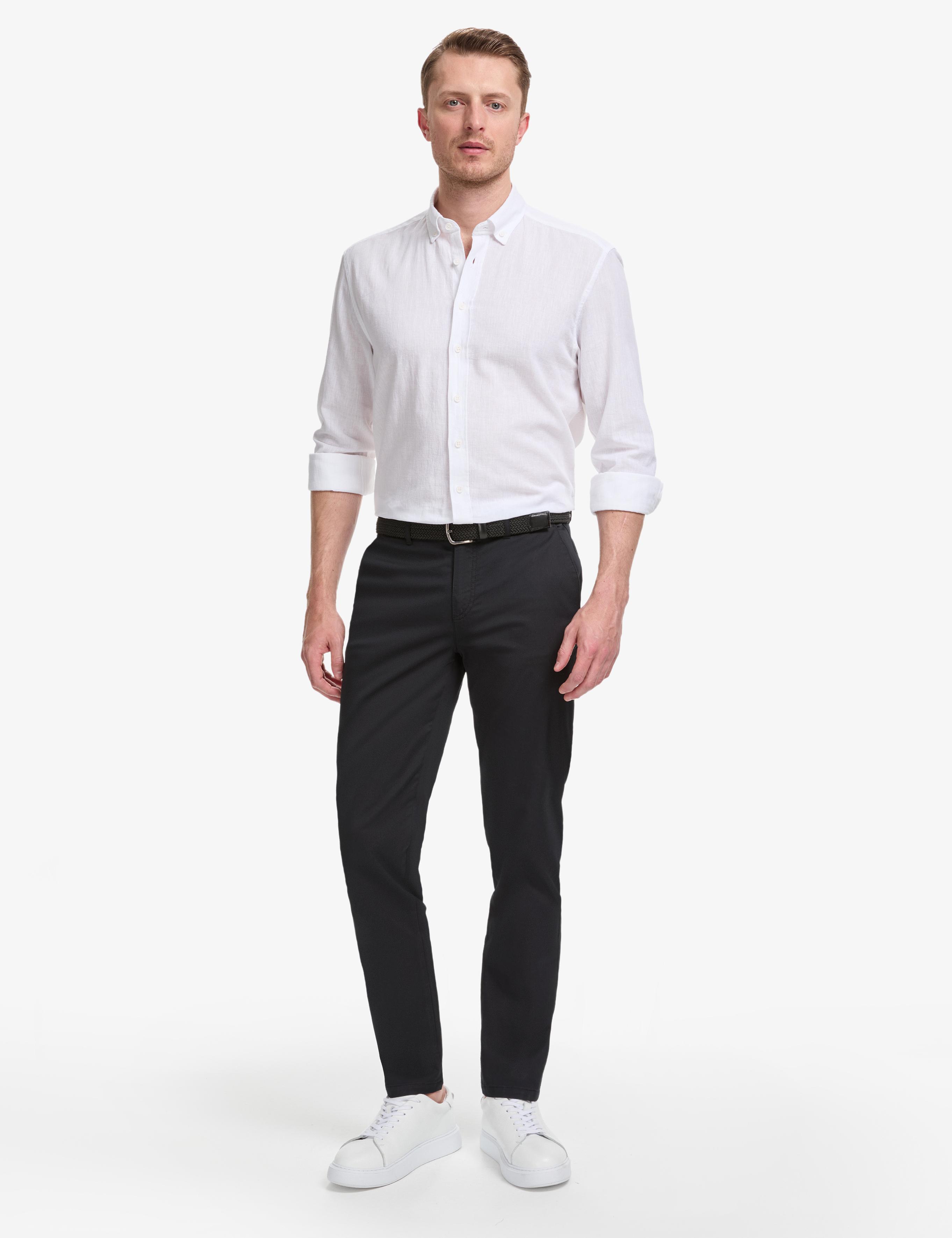 Siyah Slim Fit Kanvas Pantolon