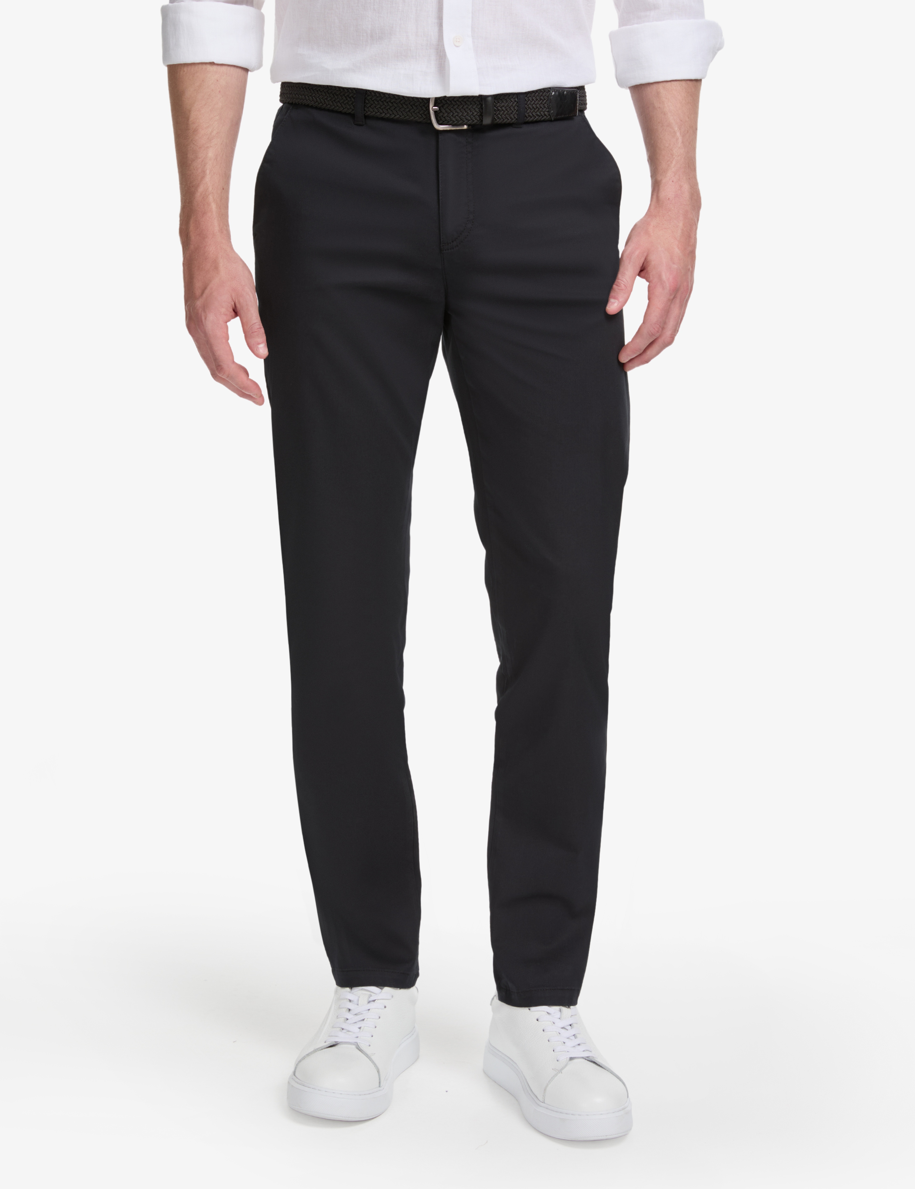 Siyah Slim Fit Kanvas Pantolon - Image 2