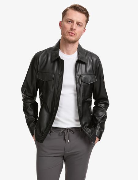 Siyah Deri Ceket - 50328162009