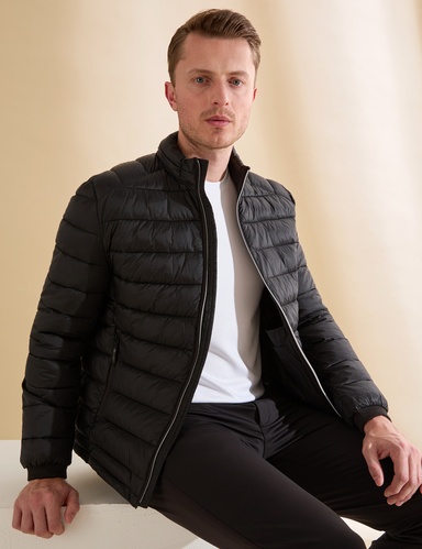 Siyah Cropped Slim Mont