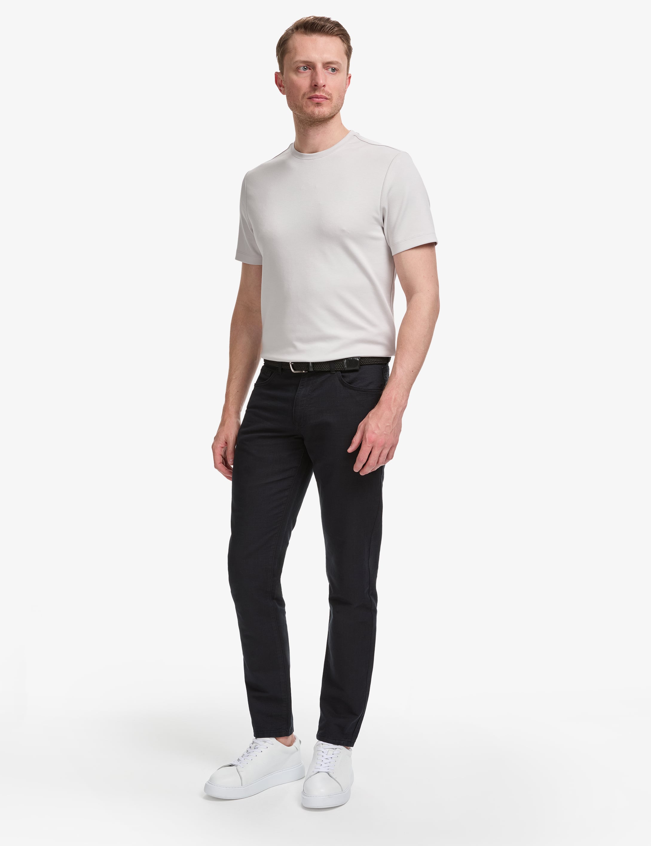 Pierre Cardin Siyah Slim Fit Keten Karışımlı Kanvas Pantolon görsel 3