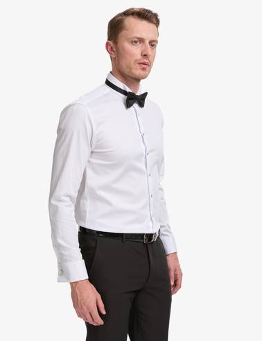 Beyaz Slim Fit Smokin Gömlek