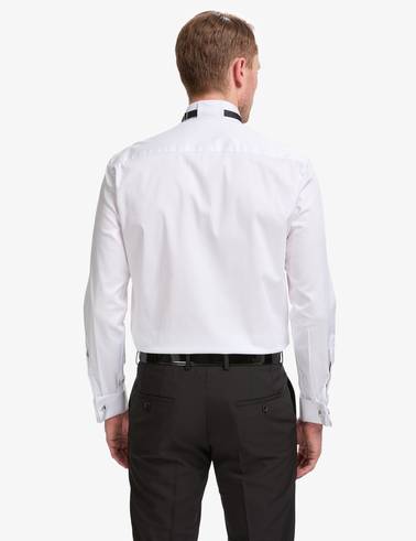 Beyaz Slim Fit Smokin Gömlek