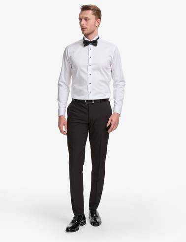 Beyaz Slim Fit Smokin Gömlek