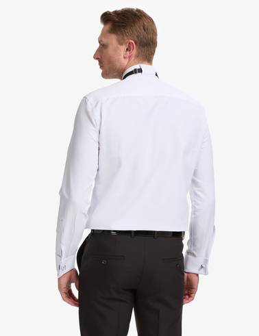 Beyaz Slim Fit Smokin Gömlek