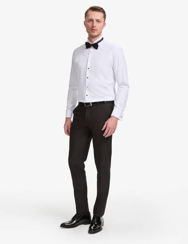 Beyaz Slim Fit Smokin Gömlek