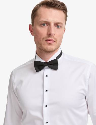 Beyaz Slim Fit Smokin Gömlek