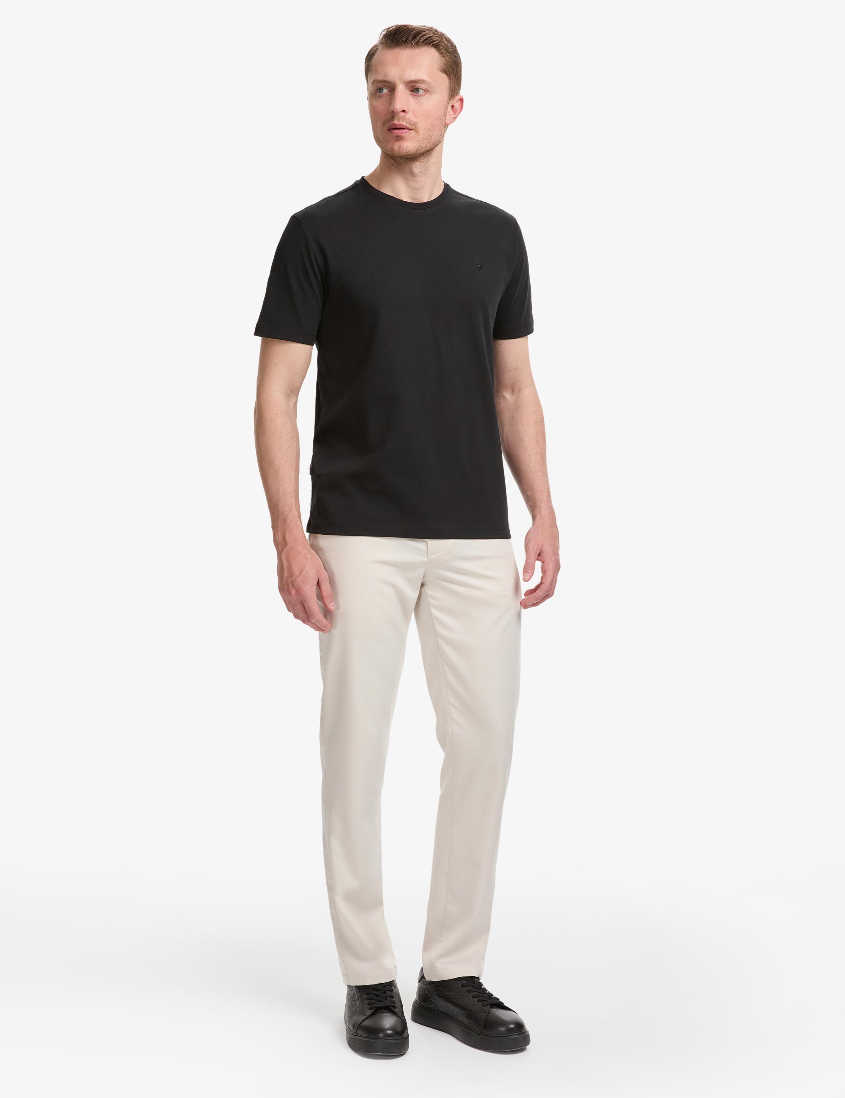 Siyah Regular Fit %100 Pamuk Bisiklet Yaka Basic Tişört