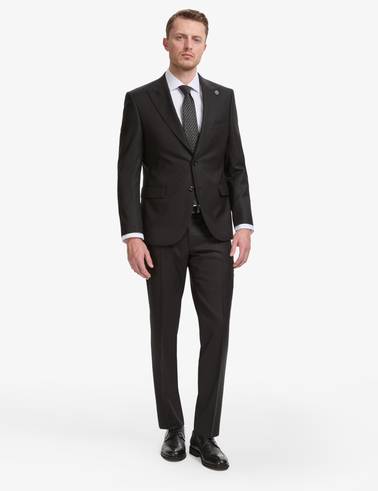 Siyah Slim Fit %100 Yün Takım Elbise