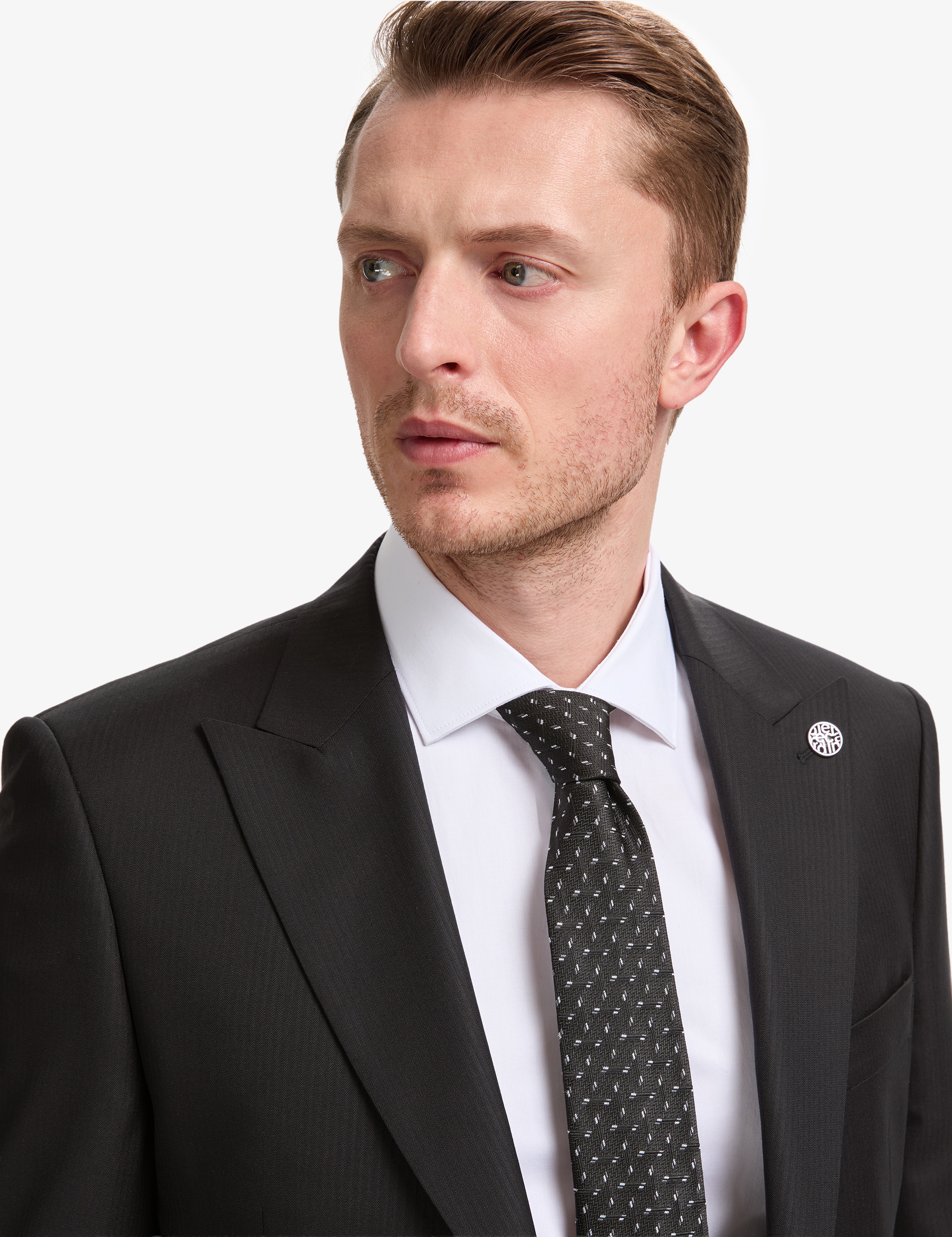 Siyah Slim Fit %100 Yün Takım Elbise - Image 2