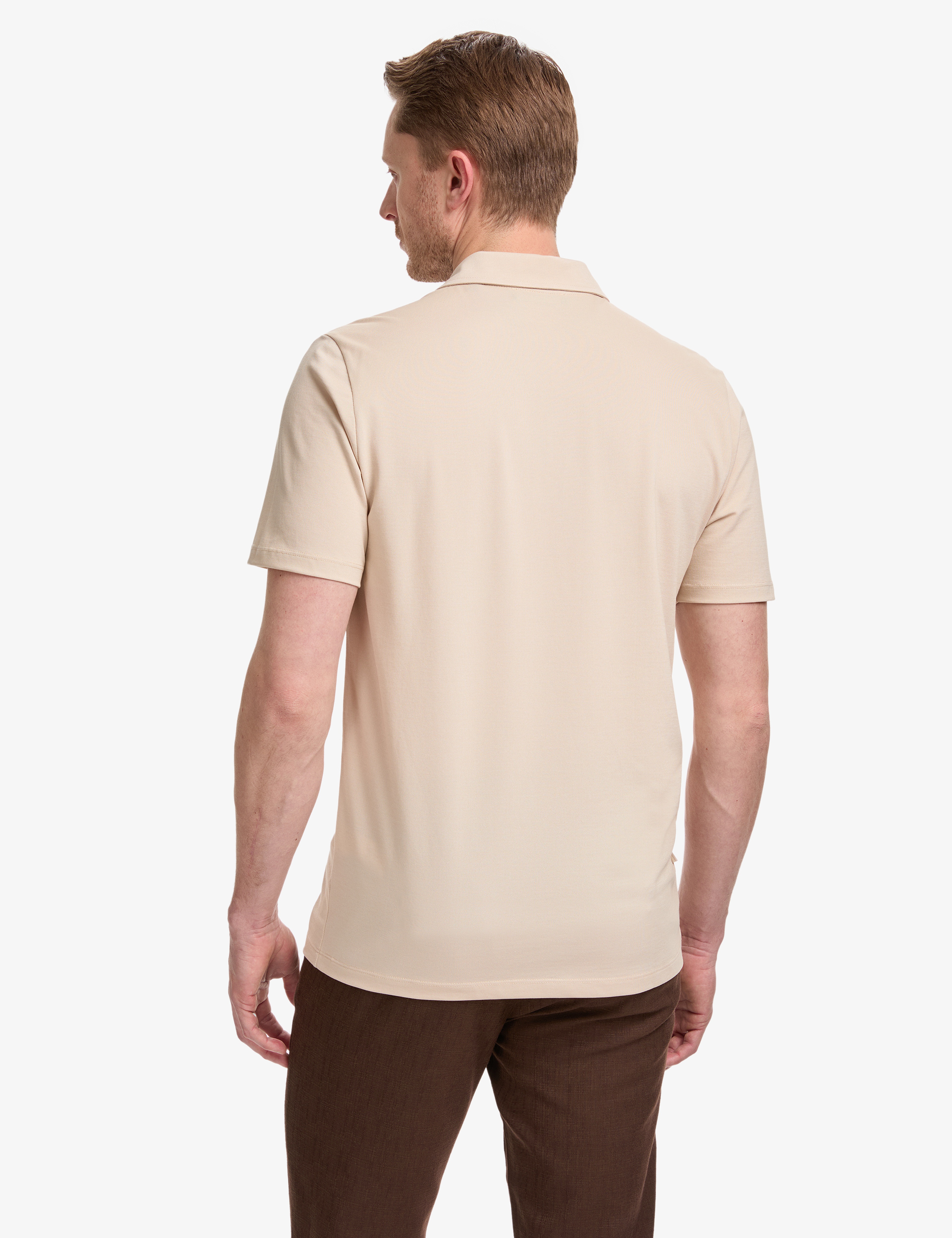 Bej Regular Fit Düğmeli Polo Yaka Tişört - Image 5
