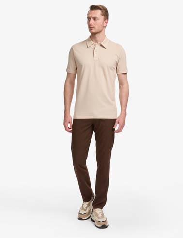 Bej Regular Fit Düğmeli Polo Yaka Tişört