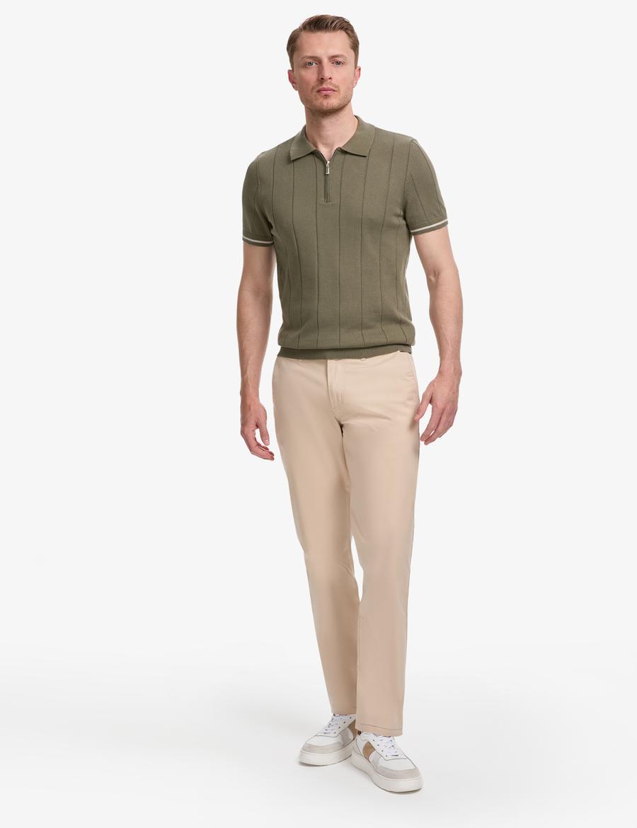 Bej Regular Fit Kanvas Pantolon