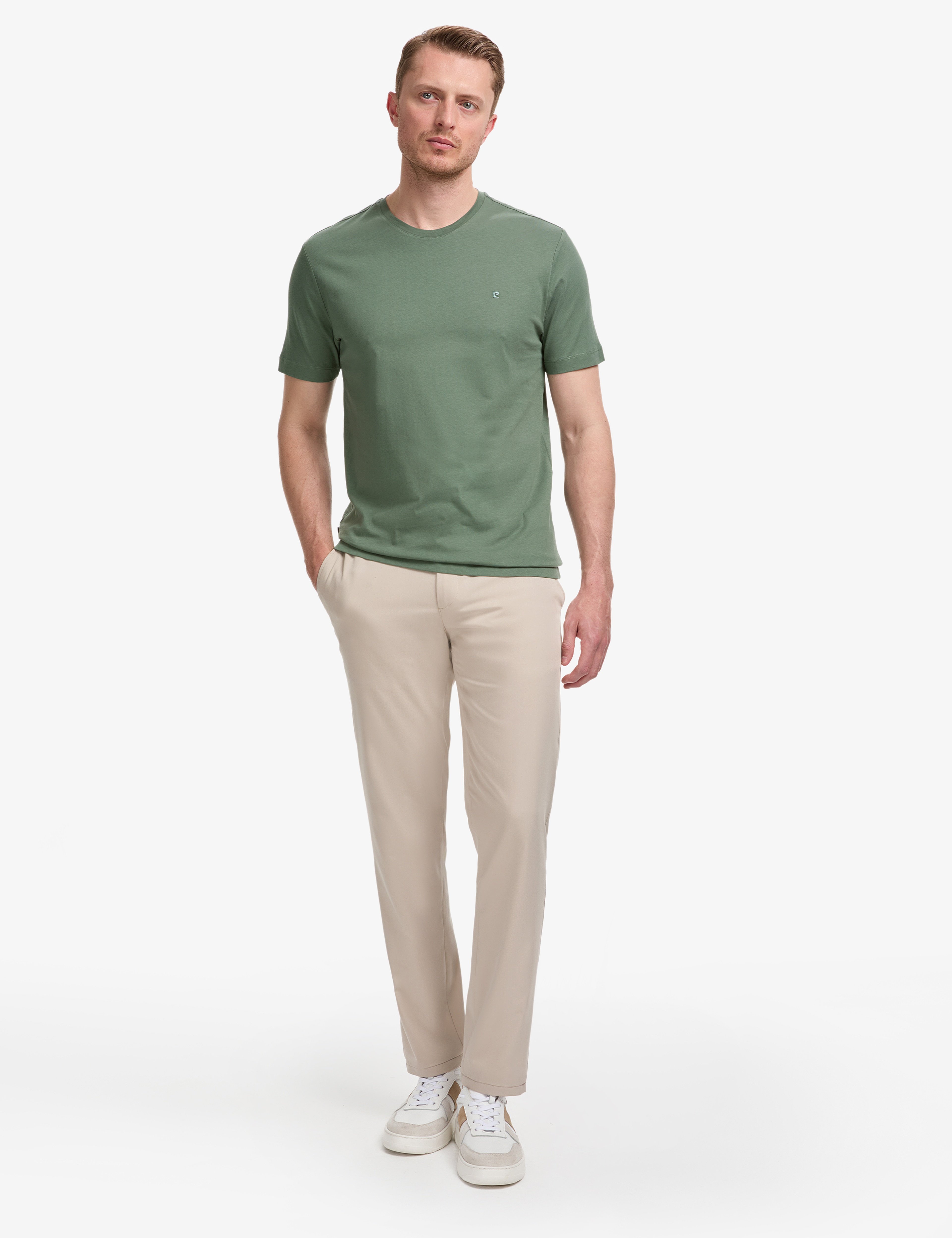 Bej Slim Fit Esnek Bel Klasik Jogger Pantolon