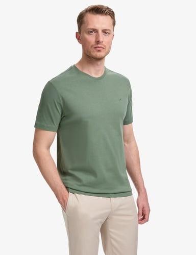 Haki Regular Fit %100 Pamuk Bisiklet Yaka Basic Tişört