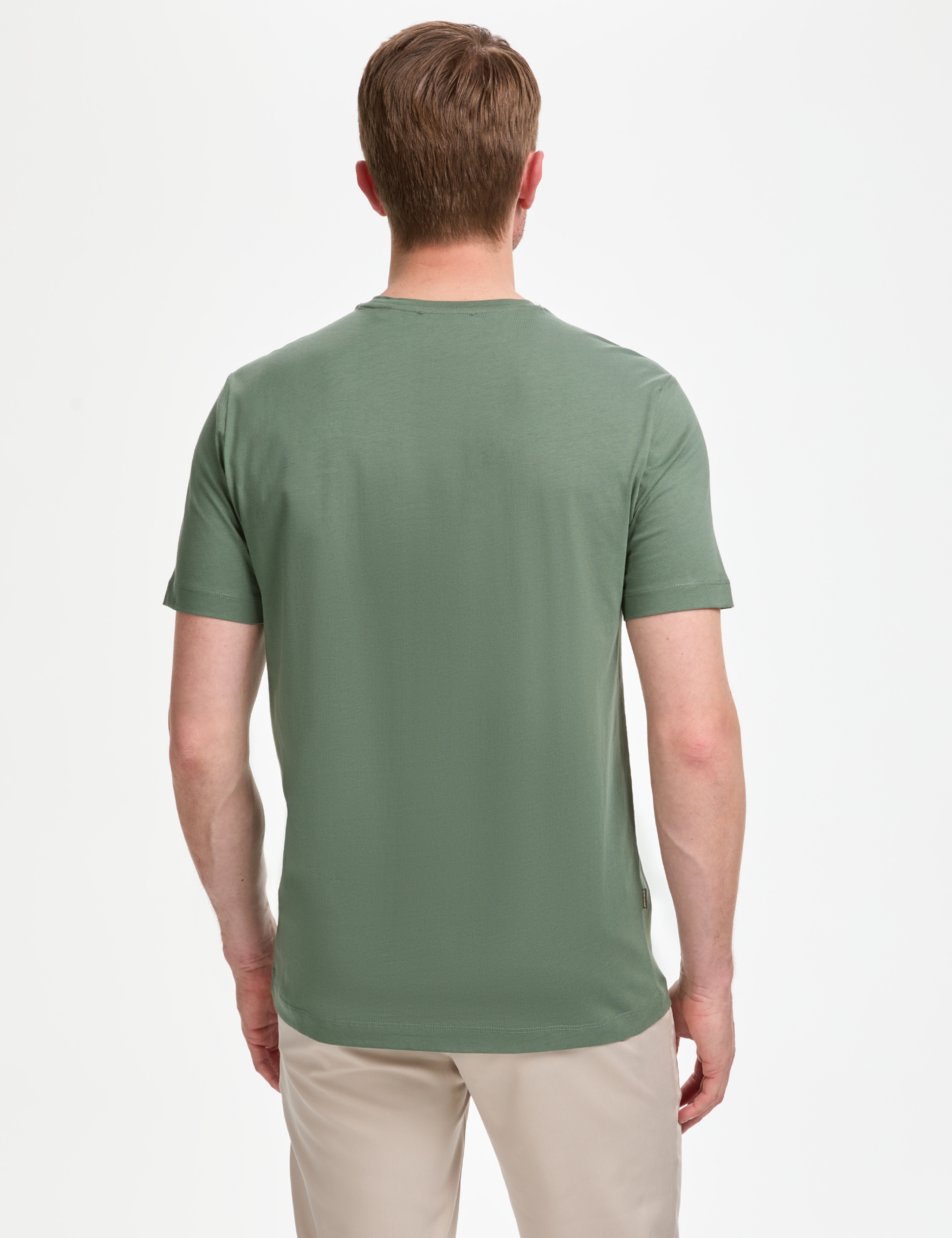 Haki Regular Fit %100 Pamuk Bisiklet Yaka Basic Tişört - Image 5
