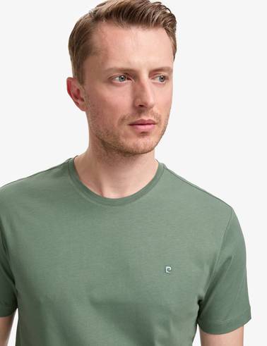 Haki Regular Fit %100 Pamuk Bisiklet Yaka Basic Tişört