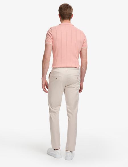 Bej Ex. Slim Fit Beli Kordonlu Pamuk Karışımlı Pantolon - 50325242006