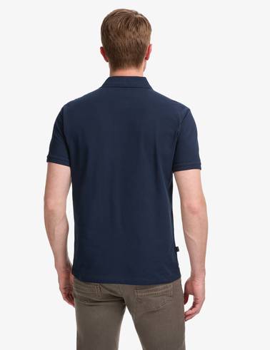Lacivert Slim Fit %100 Pamuk Düğmeli Polo Yaka Basic Tişört