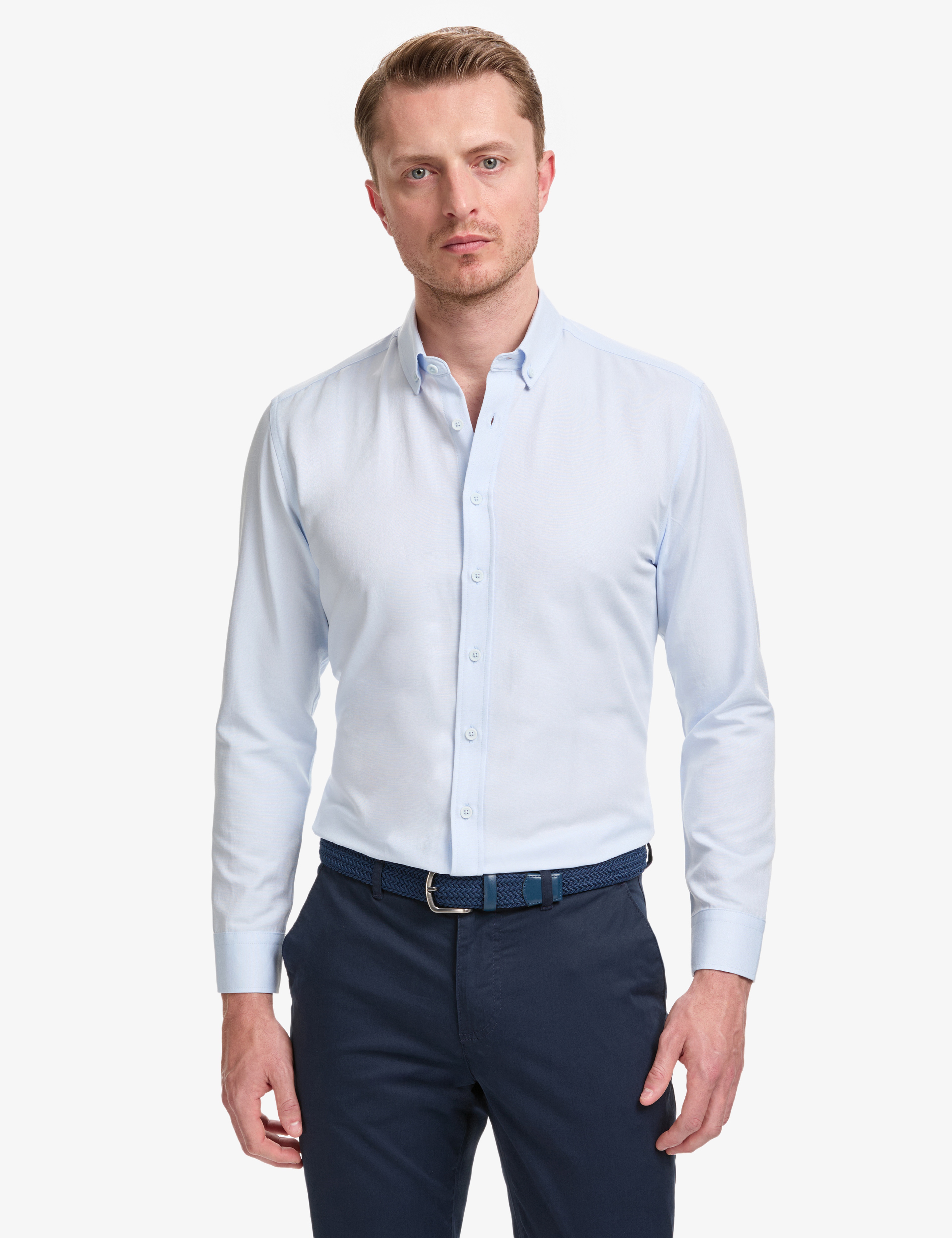 Açık Mavi Regular Fit Uzun Kollu Gömlek - Image 1