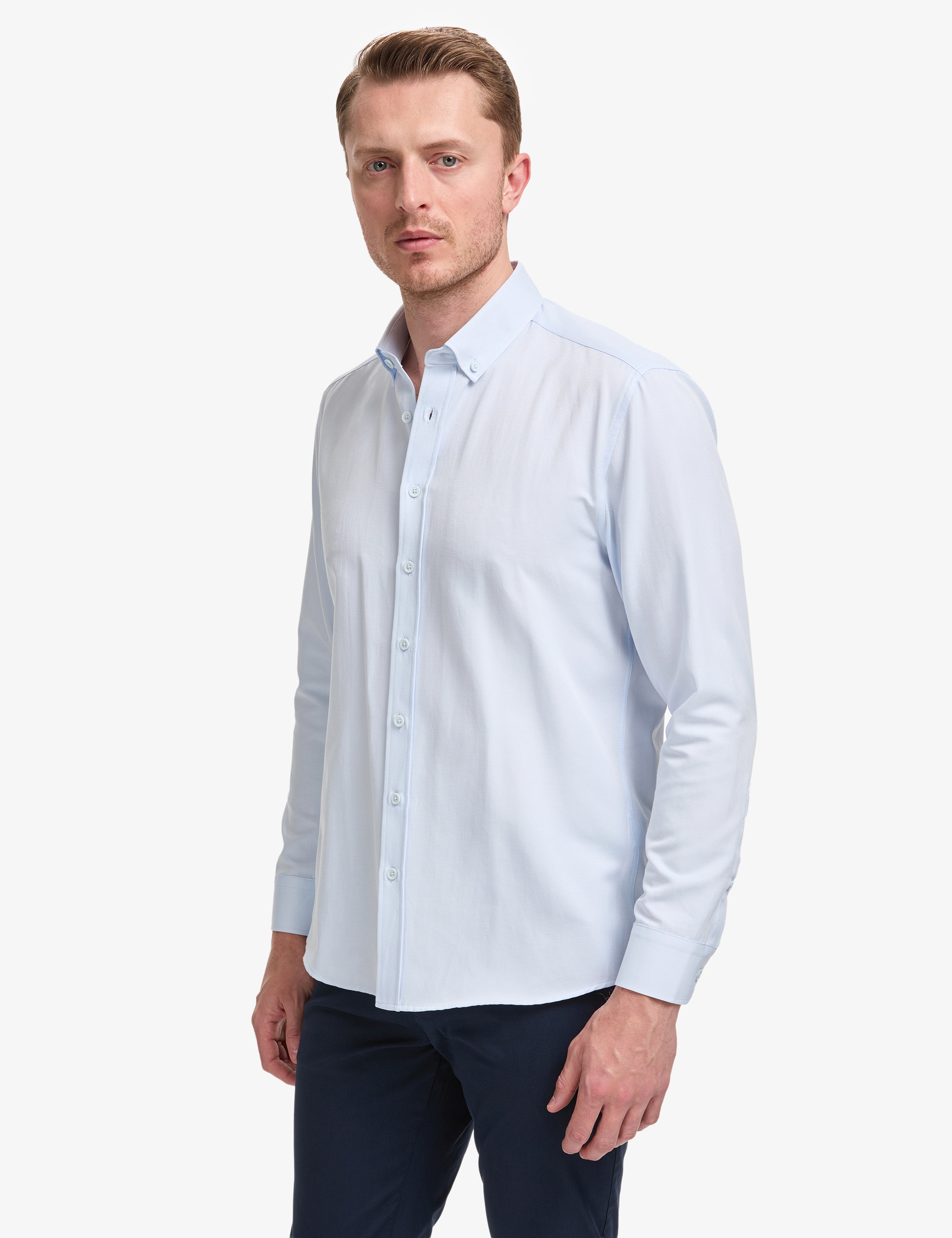 Açık Mavi Regular Fit Uzun Kollu Gömlek