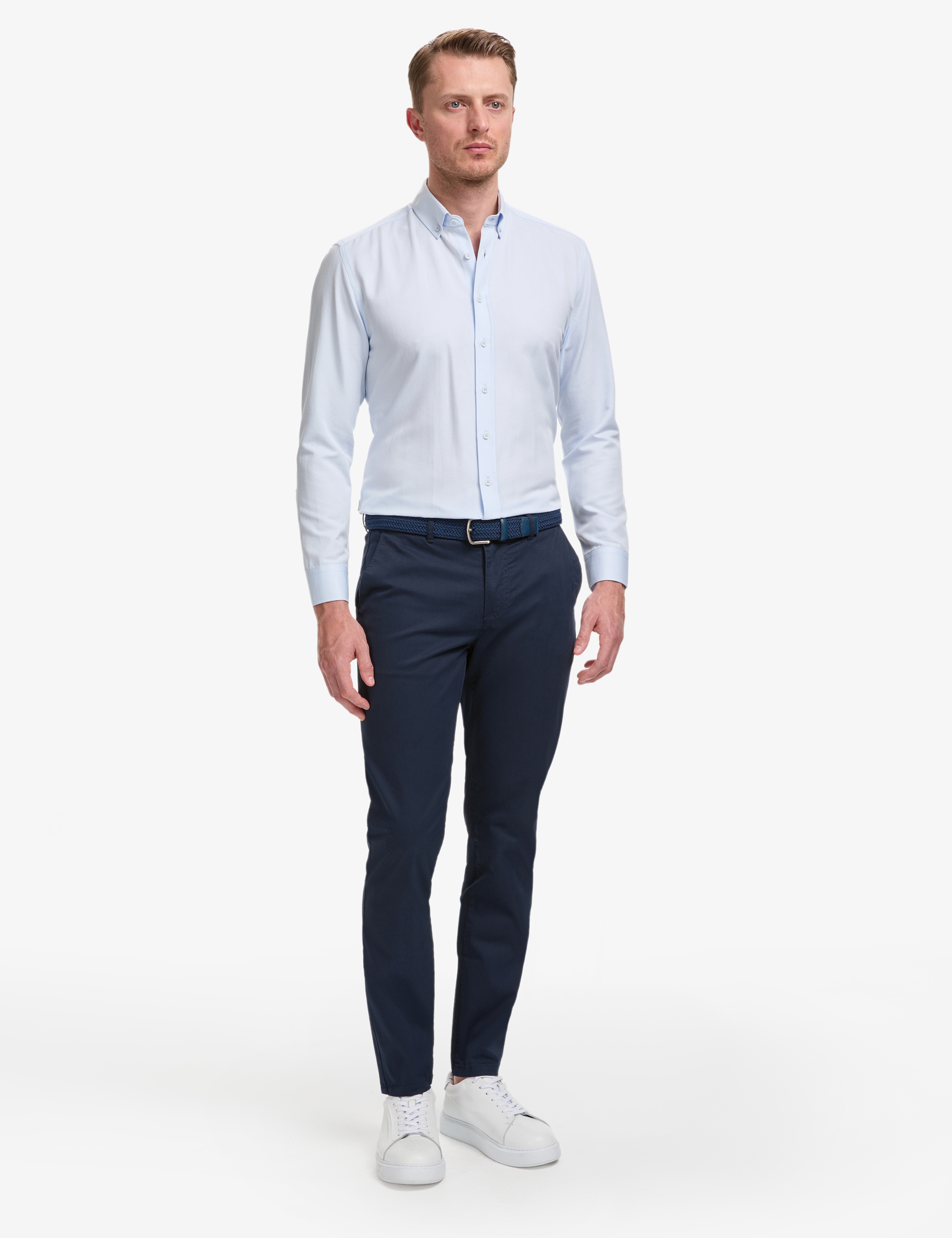 Açık Mavi Regular Fit Uzun Kollu Gömlek - Image 4