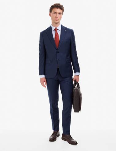 Lacivert Slim Fit %100 Yün Takım Elbise