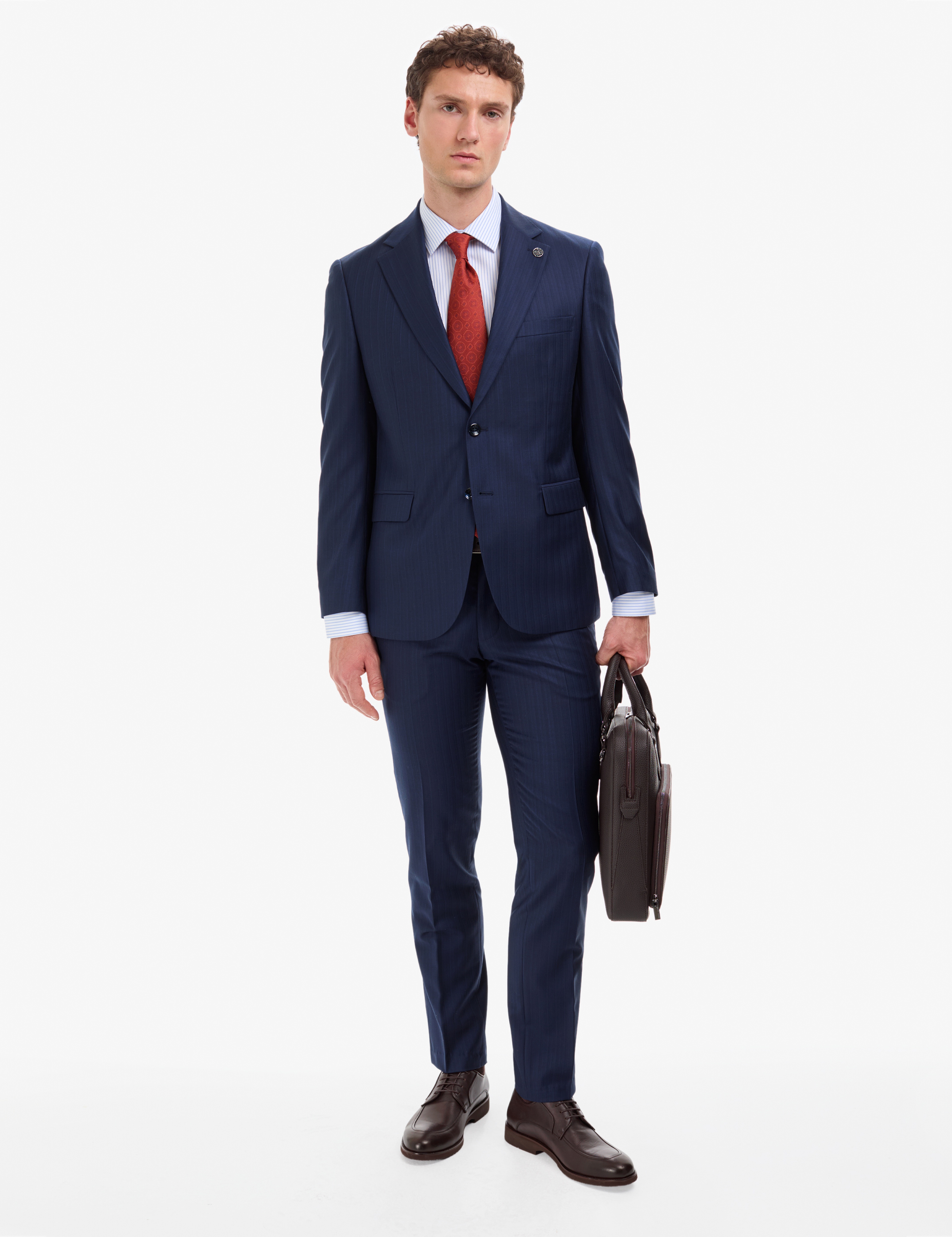 Lacivert Slim Fit %100 Yün Takım Elbise - Image 1
