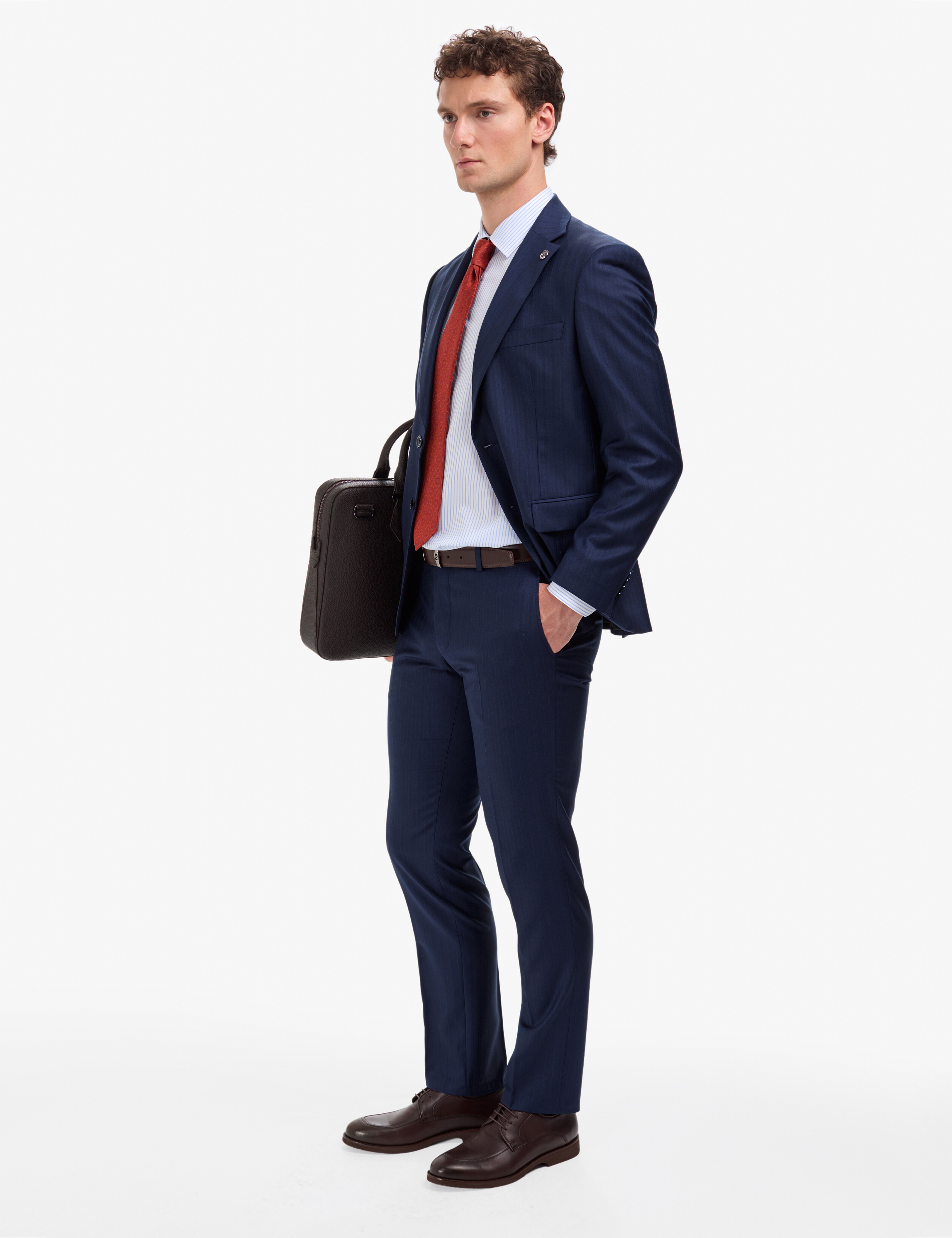 Lacivert Slim Fit %100 Yün Takım Elbise
