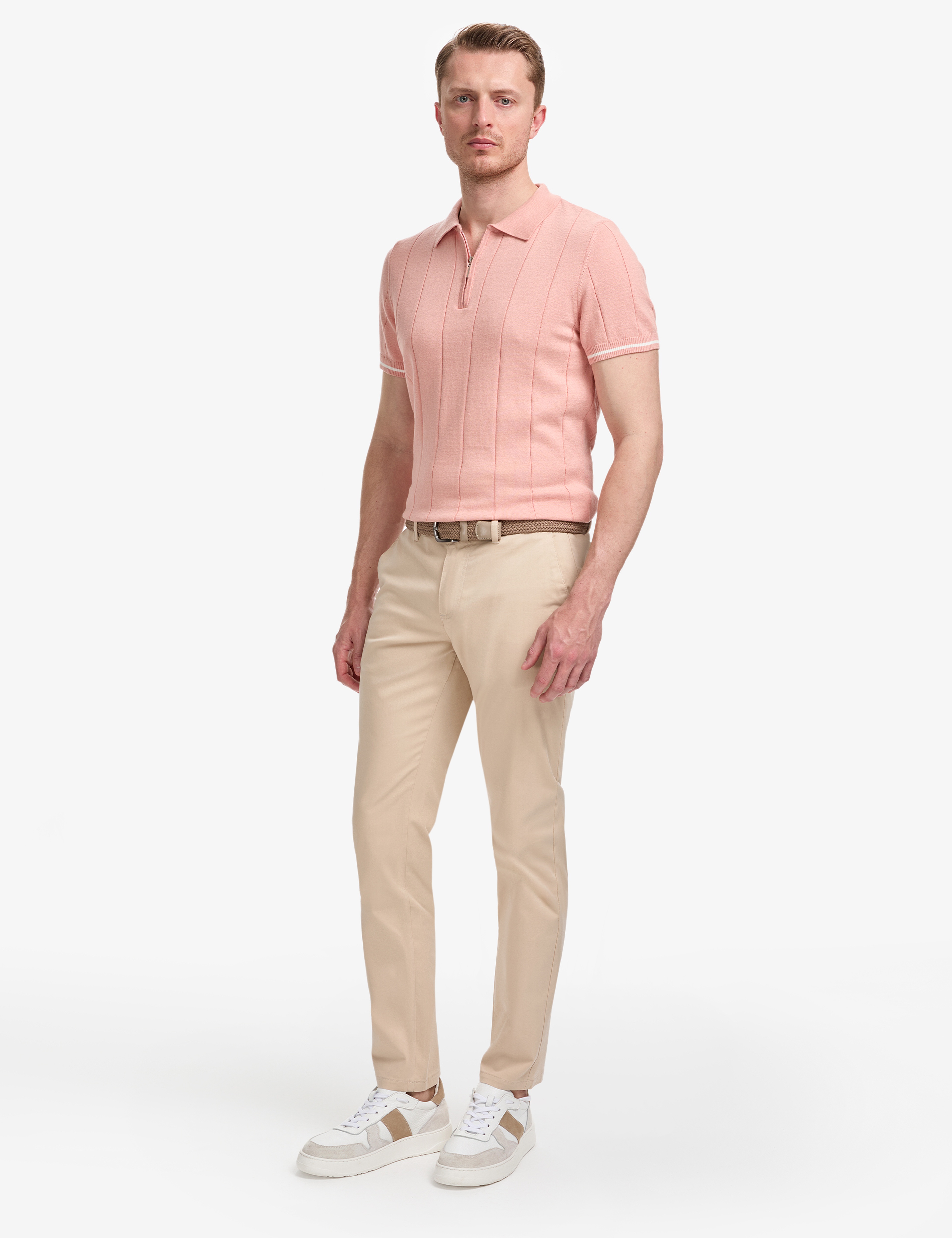 Somon Slim Fit %100 Pamuk Fermuarlı Polo Yaka Triko Tişört