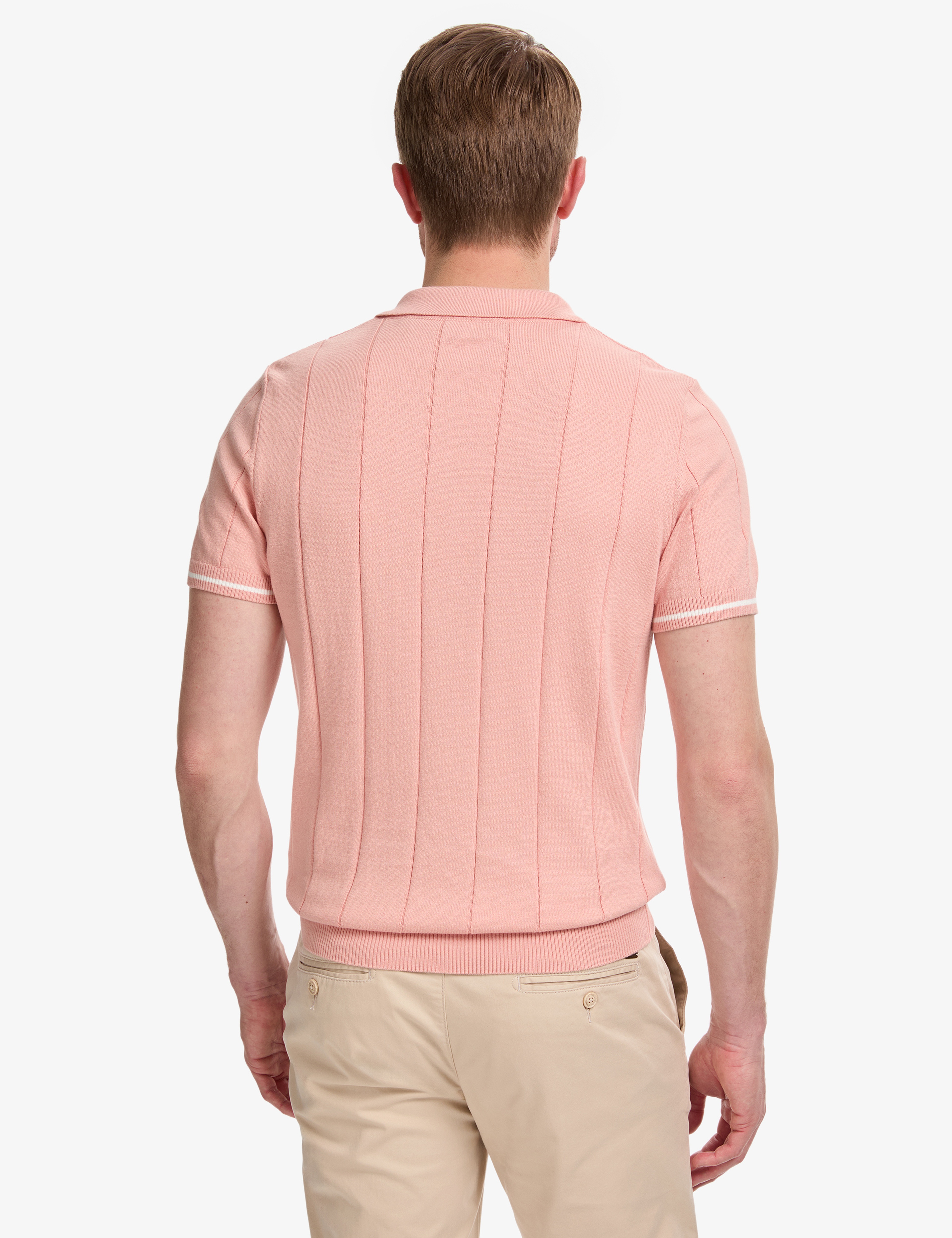 Somon Slim Fit %100 Pamuk Fermuarlı Polo Yaka Triko Tişört - Image 5