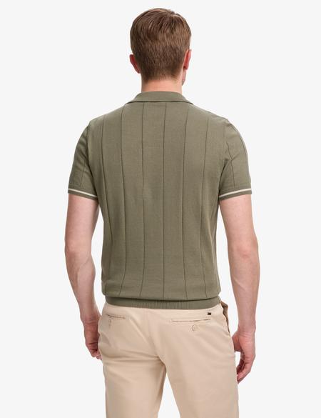 Haki Slim Fit Polo Yaka Triko Tişört - 50320821019