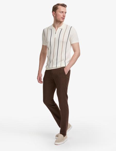 Koyu Kahverengi Slim Fit Kanvas Pantolon - 50320822317