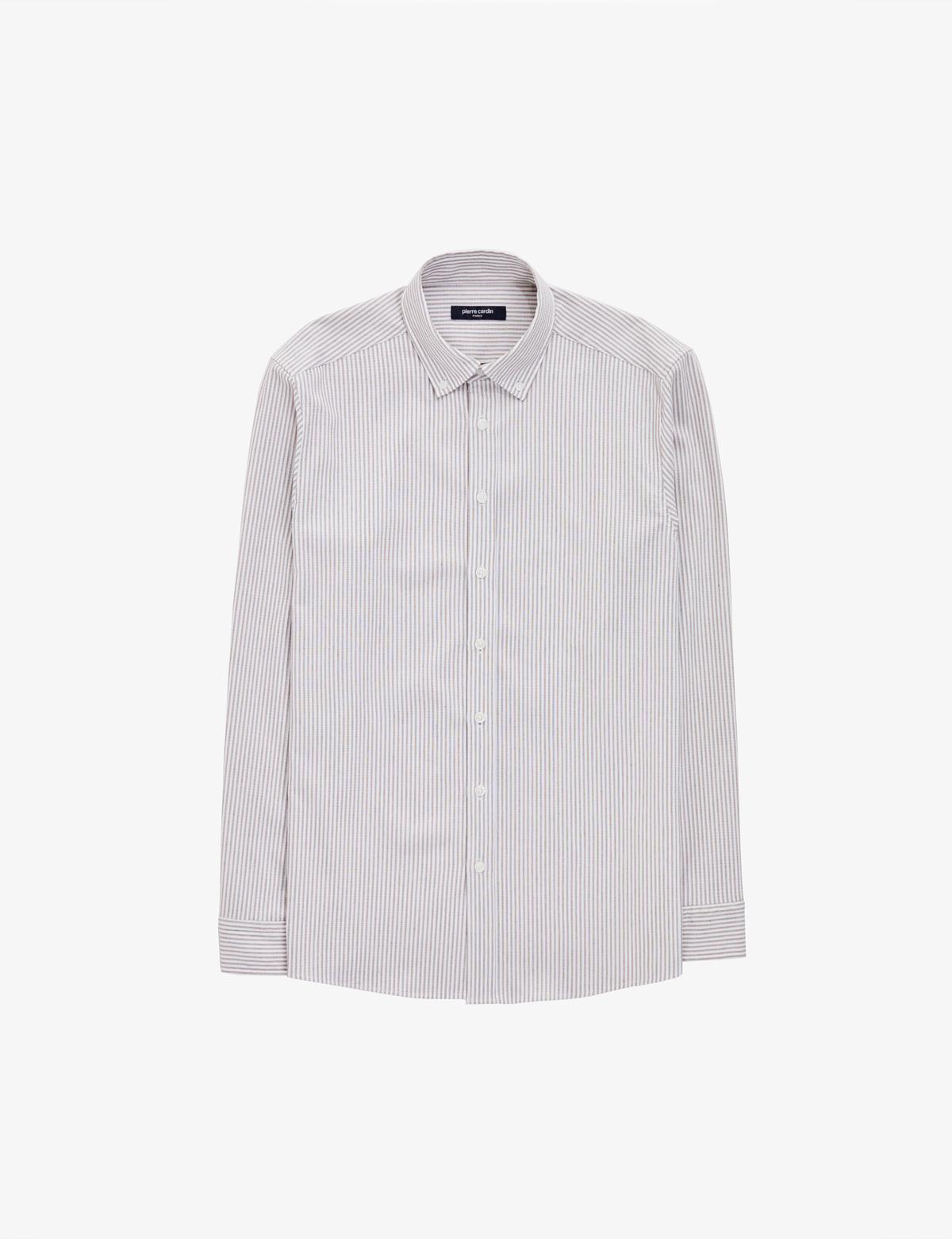 Koyu Kahverengi Slim Fit Uzun Kollu Gömlek - 50320860059
