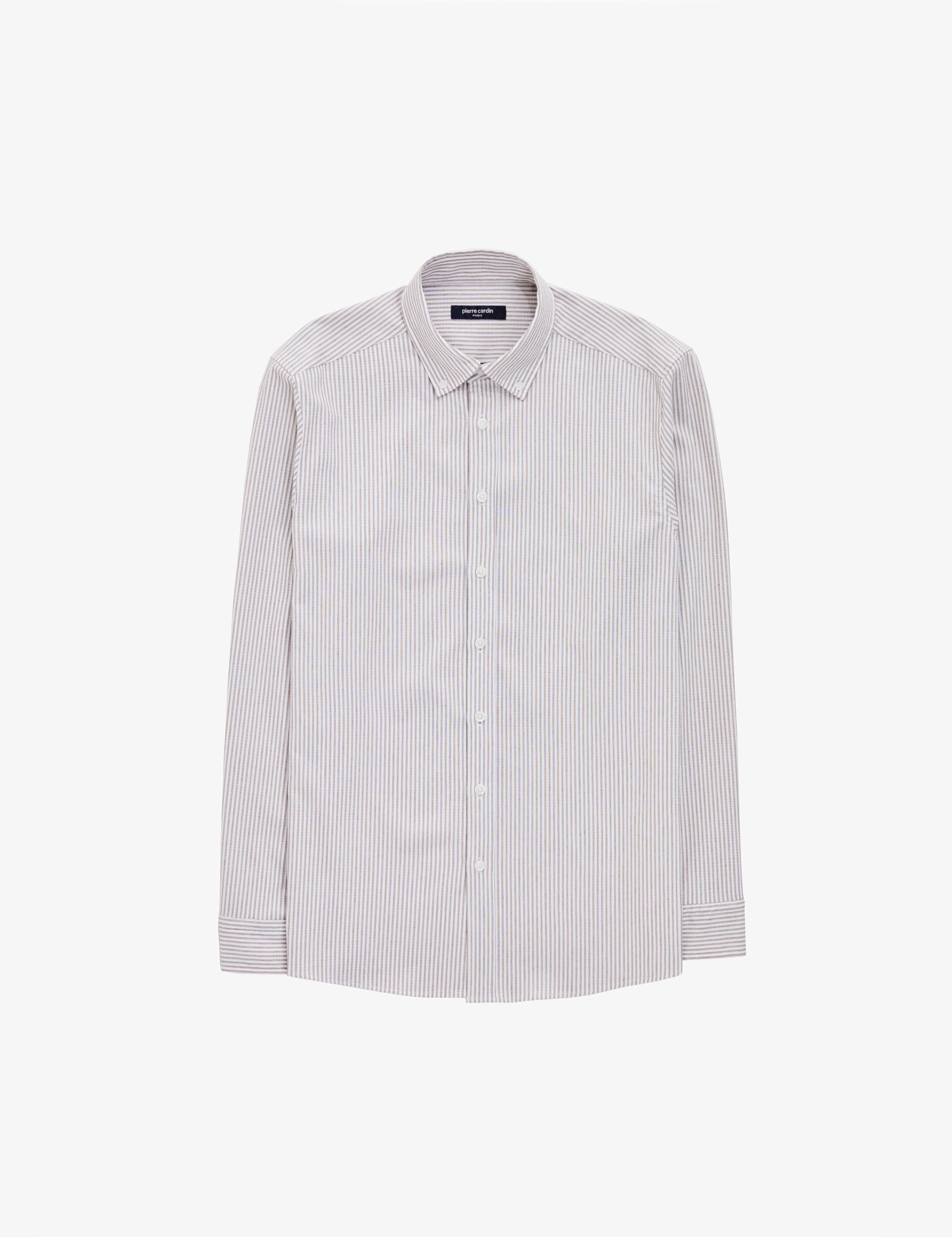Koyu Kahverengi Slim Fit Uzun Kollu Gömlek