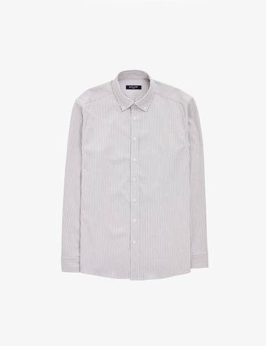 Koyu Kahverengi Slim Fit Uzun Kollu Gömlek