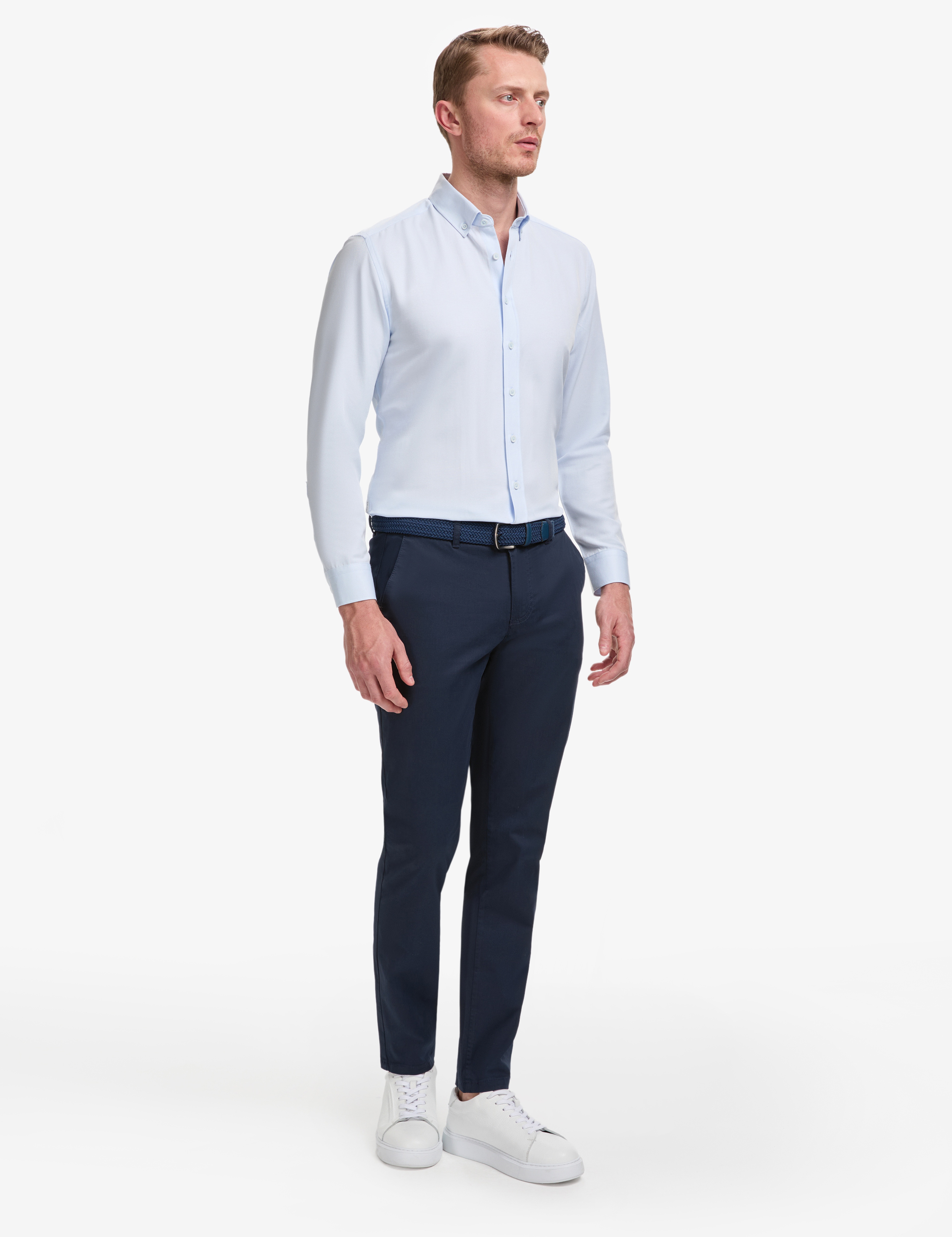 Lacivert Slim Fit Basic Kanvas Pantolon - Image 3